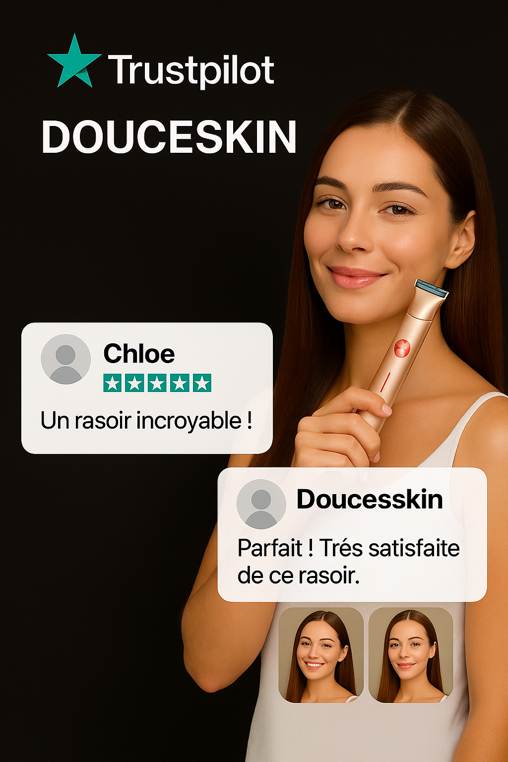 Rasoir électrique 2-en-1 Douceskin